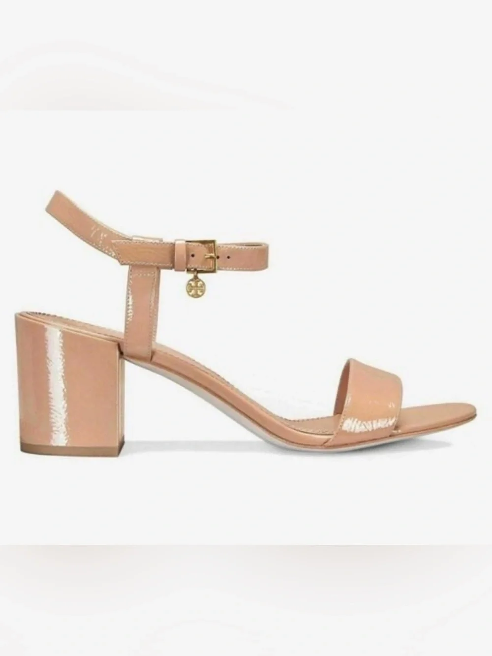 Tori Burch Laurel Tan Block Heel Sandals - Sleek Ankle Strap size 7